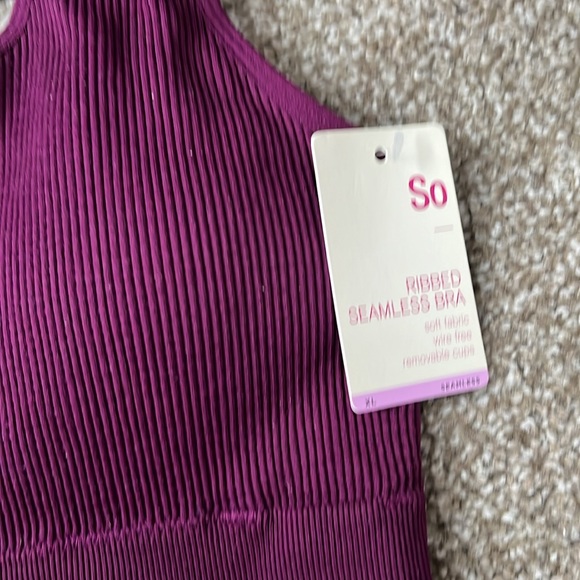 SO Fragrant Plum XL Ribbed Seamless Bra - Picture 3 of 6